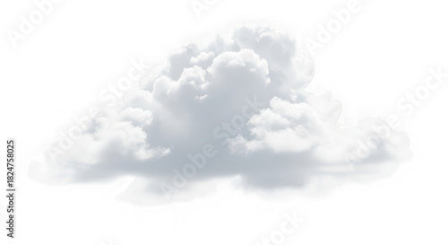 A fluffy white cloud isolated against a transparent background 