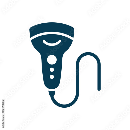 An icon representing an ultrasound transducer with a cord.