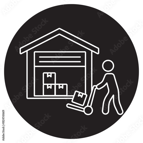 Warehouse icon, Warehouse Worker, Inventory Handler, Logistics Staff, Stock Coordinator, vector