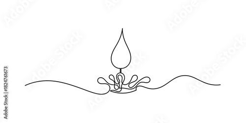 continuous line of water drop .one line drawing of water drop. Continuous one line drawing of rain drop, wtaer drop isolated on white background.