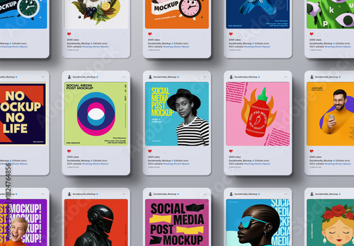 Social Media Post Mockup Set (15 Objects)