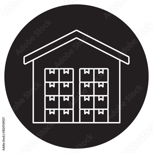 Depot iocn, Storage Depot, Logistics Center, Distribution Hub, Inventory Warehouse, vector