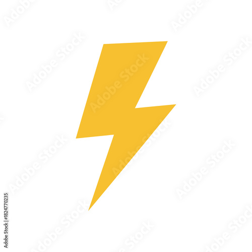 Yellow Lightning Bolt Icon Illustration
