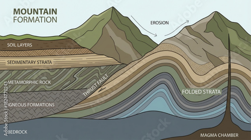Mountain Geology Cross-Section