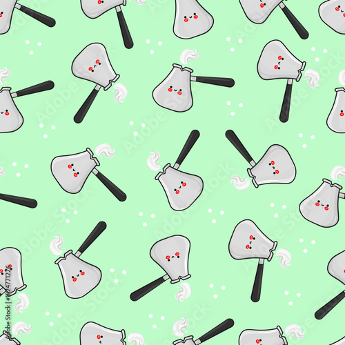 Cute kawaii cezve Turkish coffee pot pattern
