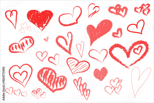 Hand Drawn Heart on White Background