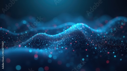Futuristic network structure glowing digital web with data flow lines