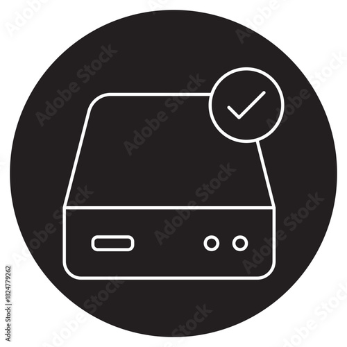 Hard drive icon, Data Storage Drive, Computer Hard Disk, Digital Memory Device, Backup Storage Unit, vector