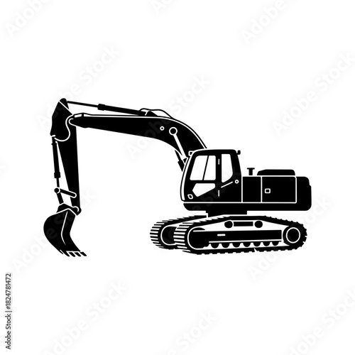 Excavator Silhouette for Construction Projects