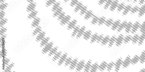Top view of wavy curved and straight railways isolated on white background. Set of railroad tracks with rails and ties. Transportation infographic. Seamless vector illustrations.