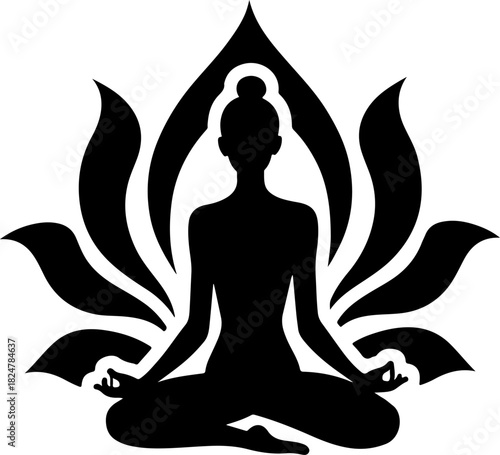 Flame Aura Meditation Silhouette Yoga Spiritual Art