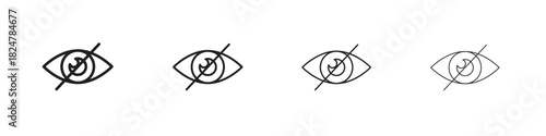 Eye crossed icons vector logo illustration simple design. Web UI design.