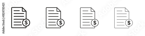 File invoice icons vector logo illustration simple design. Web UI design.