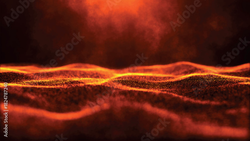 Futuristic dot wave. Abstract digital particle wave. Colorful music wave. Digital background with smooth waves. 3D Vector illustration