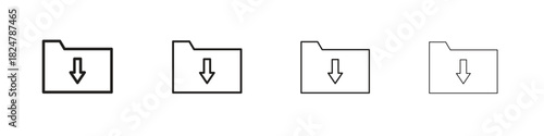 Free Download Folder download icons vector logo illustration simple design. Web UI design. - GFXLoad