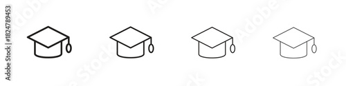 Graduation cap icons vector logo illustration simple design. Web UI design.