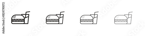 Hamburger soda icons vector logo illustration simple design. Web UI design.