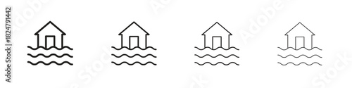 House flood icons vector logo illustration simple design. Web UI design.