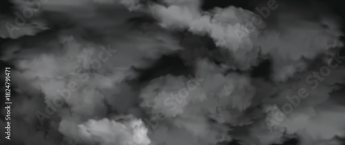 Smoke background. White realistic thick foggy cloudscape cumulus