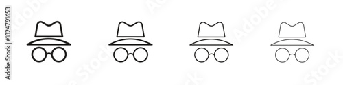 Incognito icons vector logo illustration simple design. Web UI design.