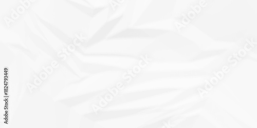 Creased crumpled white page vintage surface canvas old paper crumple texture wrinkle parchment empty letter texture.	