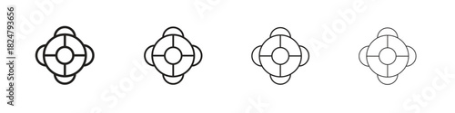 Life buoy icons vector logo illustration simple design. Web UI design.
