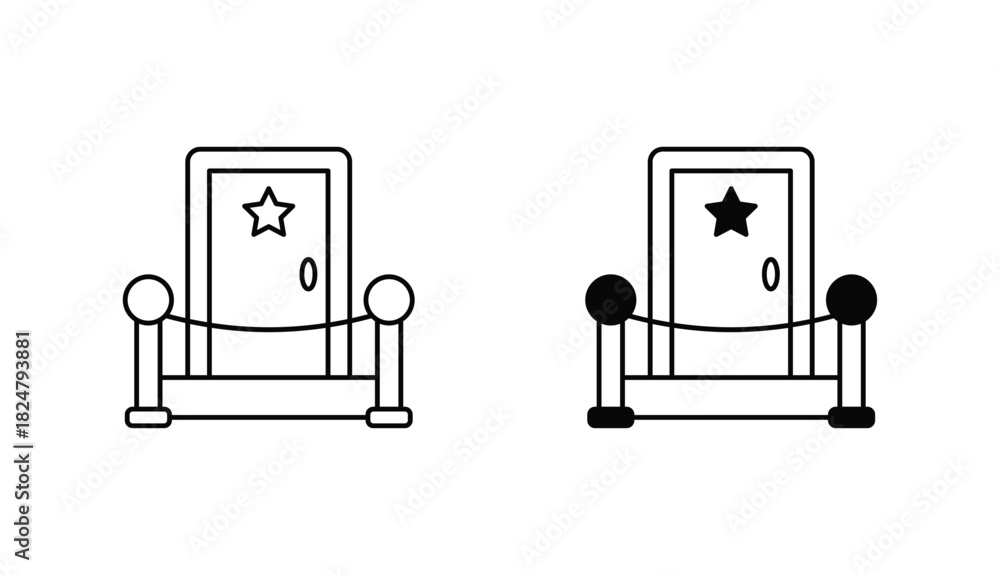 Fototapeta premium VIP room Oitline Icon Design Stock With White Background