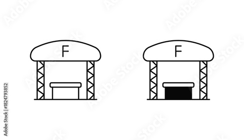 Trade show Oitline Icon Design Stock With White Background