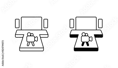 Film Stage Oitline Icon Design Stock With White Background