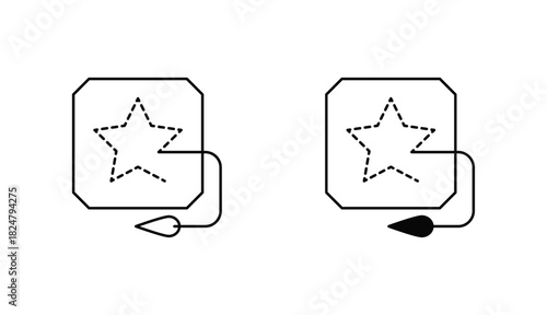 Applique Oitline Icon Design Stock With White Background