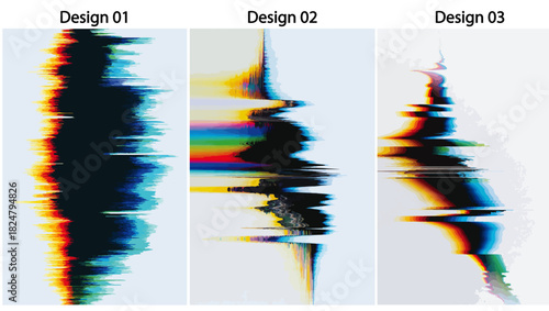 Vertical Digital Glitch Wave, digital glitch, glitch art, pixel distortion, data corruption effect, vertical wave distortion, abstract digital art, color glitch bands, pixelated streaks, png glitch,