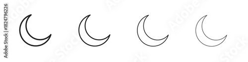 Moon icons vector logo illustration simple design. Web UI design.