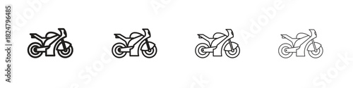 Motorcycle icons vector logo illustration simple design. Web UI design.