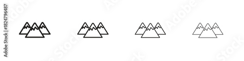 Mountains icons vector logo illustration simple design. Web UI design.
