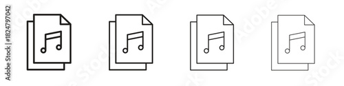 Music File icons vector logo illustration simple design. Web UI design.