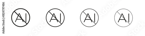 No ai sign icons vector logo illustration simple design. Web UI design.