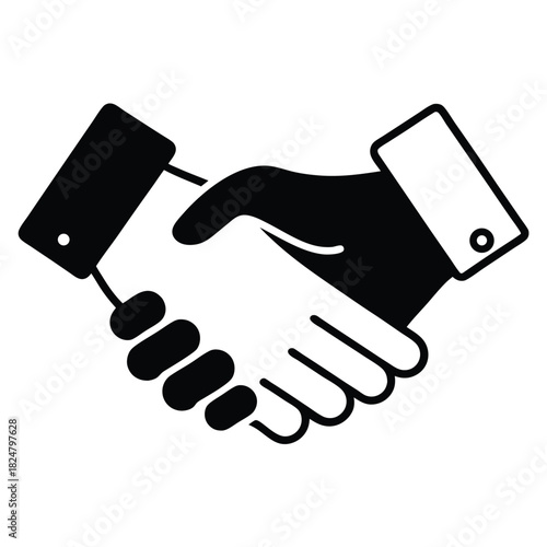 Two businessman making solid deals together with handshake sign expressing partnership and respect