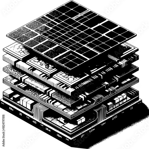 Perovskite tandem solar cell showing layered photovoltaic structure and dual-junction light absorption for high-efficiency solar energy
