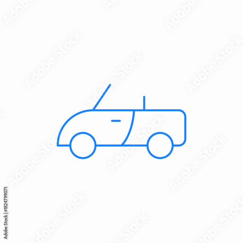 cabriolet side icon sign vector