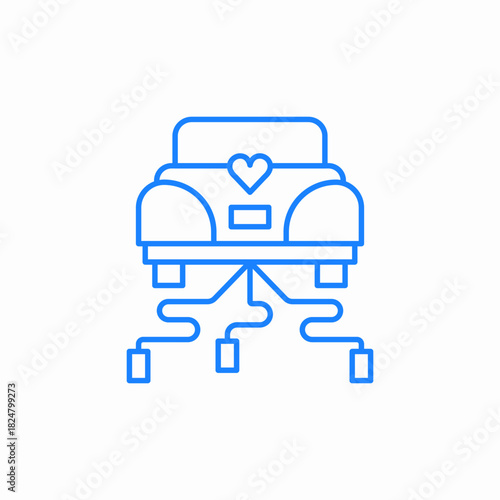 car newly wed icon sign vector