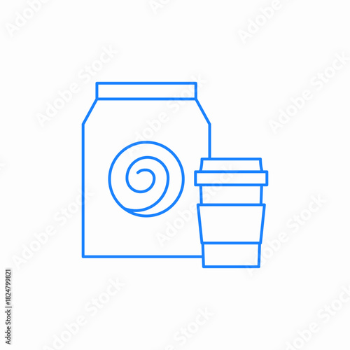 coffee snack combo icon sign vector