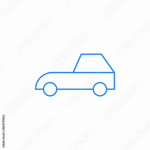 compact car side icon sign vector