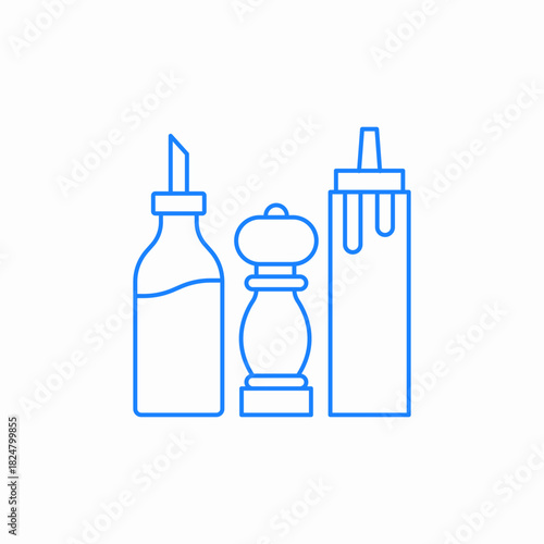 condiment set icon sign vector