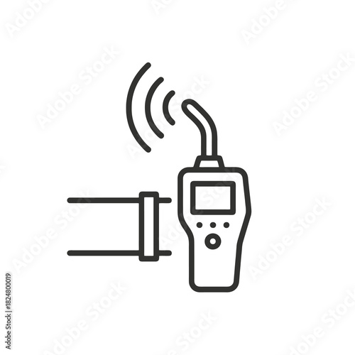 Fine line leak detector icon symbolizing preventive maintenance and industrial fluid monitoring, ideal for engineering visuals, environmental safety and mechanical inspection resources