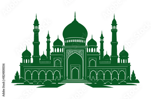 vector illustration silhouette of a mosque or islamic palace (artwork 1)