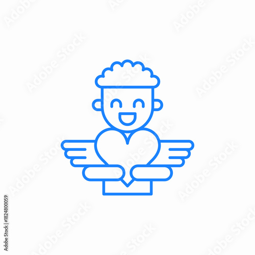 cupid with heart icon sign vector