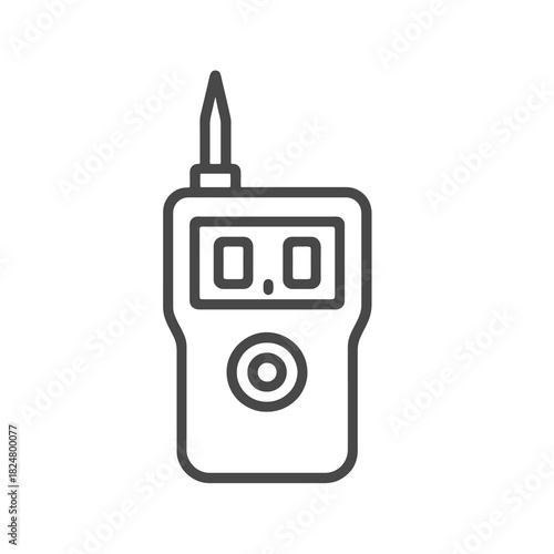 Fine line vibration meter icon symbolizing mechanical diagnostics and industrial condition monitoring, ideal for maintenance visuals, machinery inspection and engineering reliability tools