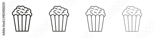 Popcorn icons vector logo illustration simple design. Web UI design.