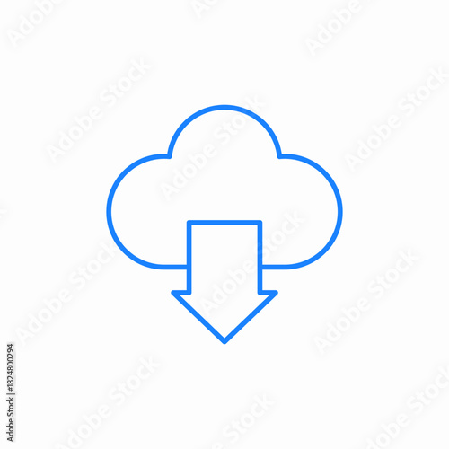 download from cloud icon sign vector