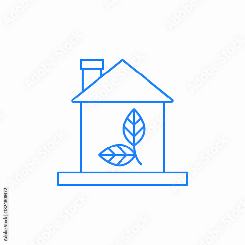 eco home icon sign vector
